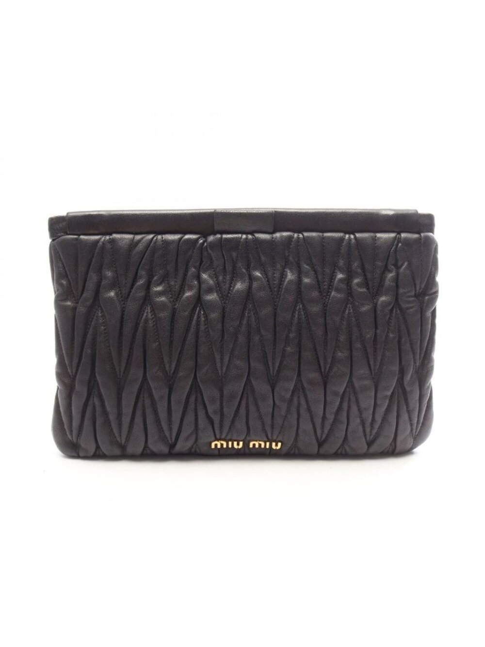 Miu Miu Clutch Matelasse Black Leather